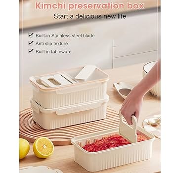 キムチ　3 3 Amazon｜キムチカッター 3イン1 食品肉カット保存容器キット